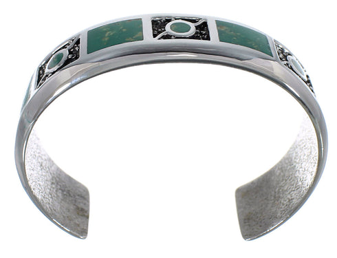 Southwest Genuine Sterling Silver Turquoise Cuff Bracelet CX49655