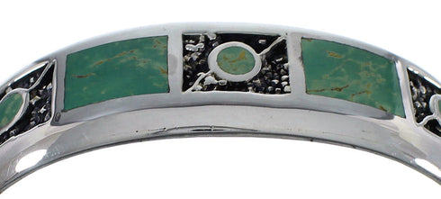 Southwest Turquoise Authentic Sterling Silver Cuff Bracelet CX49657