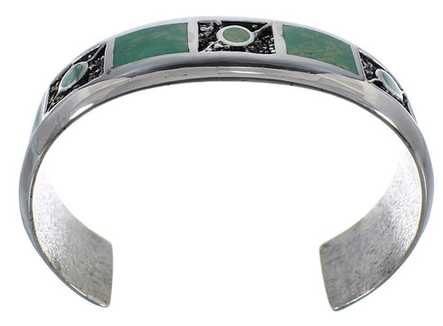 Southwest Turquoise Authentic Sterling Silver Cuff Bracelet CX49657
