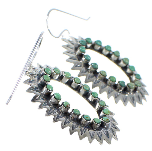 Southwestern Silver Turquoise Hook Dangle Earrings AX49969