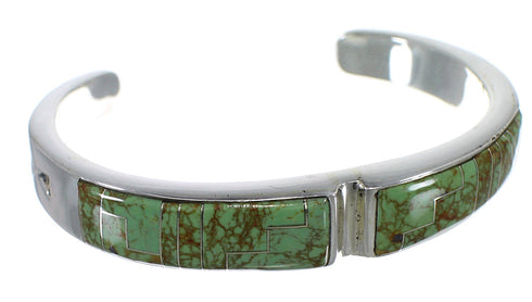 Southwest Sterling Silver Turquoise Sturdy Cuff Bracelet CX49740