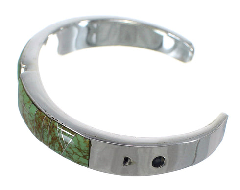 Southwest Sterling Silver Turquoise Sturdy Cuff Bracelet CX49740