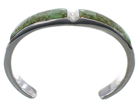 Southwest Sterling Silver Turquoise Sturdy Cuff Bracelet CX49740