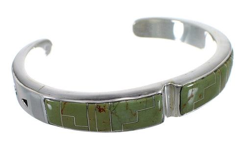 Southwest Turquoise Sterling Silver Sturdy Cuff Bracelet CX49741