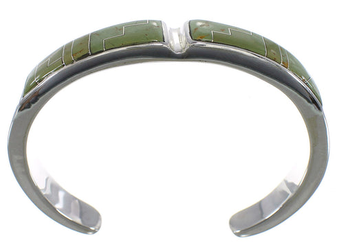 Southwest Turquoise Sterling Silver Sturdy Cuff Bracelet CX49741