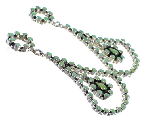 Southwestern Turquoise Sterling Silver Post Dangle Earrings AX50986