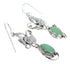 Southwestern Silver Turquoise Hook Dangle Flower Earrings AX50011