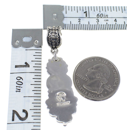 Southwestern Authentic Sterling Silver Turquoise Pendant AX50221