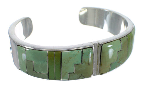 Sterling Silver Southwestern Turquoise Sturdy Cuff Bracelet CX49874