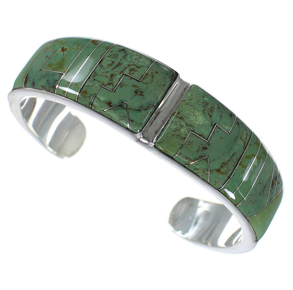 Southwestern Sterling Silver Turquoise Sturdy Cuff Bracelet CX49876