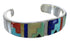 Sterling Silver Multicolor Inlay Southwest Heavy Cuff Bracelet CX49886