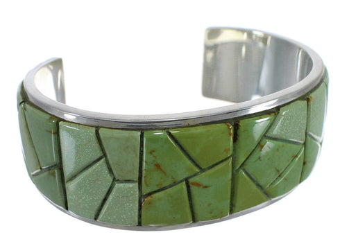 Turquoise Southwestern Silver Well-Built Cuff Bracelet CX49889