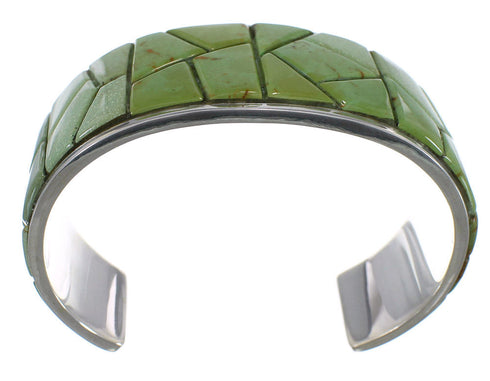 Turquoise Southwestern Silver Well-Built Cuff Bracelet CX49889