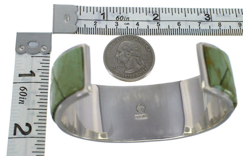 Turquoise Southwestern Silver Well-Built Cuff Bracelet CX49889