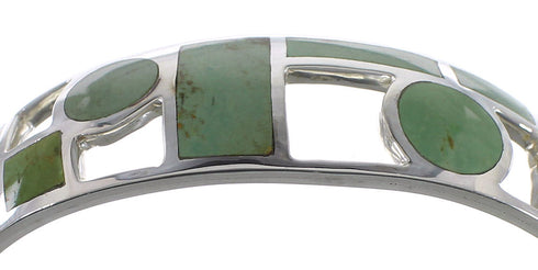 Turquoise Inlay Sterling Silver Southwest Cuff Bracelet CX49909