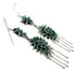 Southwestern Silver Turquoise Needlepoint Hook Dangle Earrings AX51069