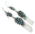 Sterling Silver Turquoise Coral Needlepoint Hook Earrings AX51083