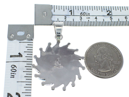 Turquoise Sterling Silver Needlepoint Pendant AX51121