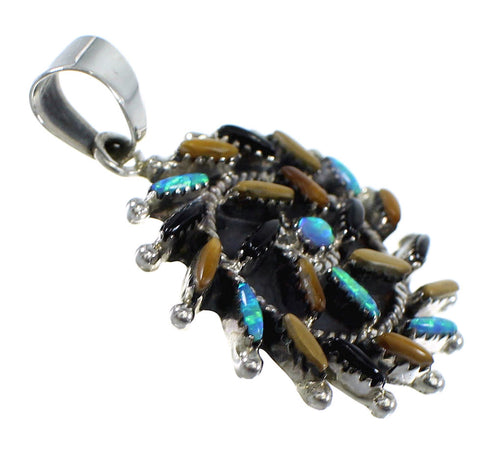 Multicolor Sterling Silver Needlepoint Pendant AX51138