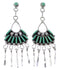 Turquoise Sterling Silver Needlepoint Post Dangle Earrings AX50704