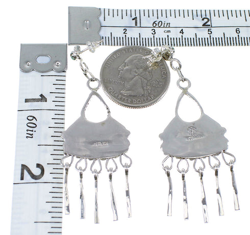 Turquoise Sterling Silver Needlepoint Post Dangle Earrings AX50704