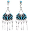 Sterling Silver Turquoise Needlepoint Post Dangle Earrings AX50712