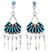 Sterling Silver Turquoise Needlepoint Post Dangle Earrings AX50712