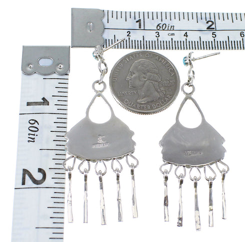 Sterling Silver Turquoise Needlepoint Post Dangle Earrings AX50712