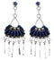 Sterling Silver And Lapis Needlepoint Post Dangle Earrings AX50786