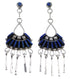 Sterling Silver And Lapis Needlepoint Post Dangle Earrings AX50786