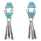 Turquoise Inlay Jewelry Sterling Silver Post Dangle Earrings AX50826