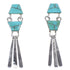 Turquoise Inlay Jewelry Sterling Silver Post Dangle Earrings AX50826