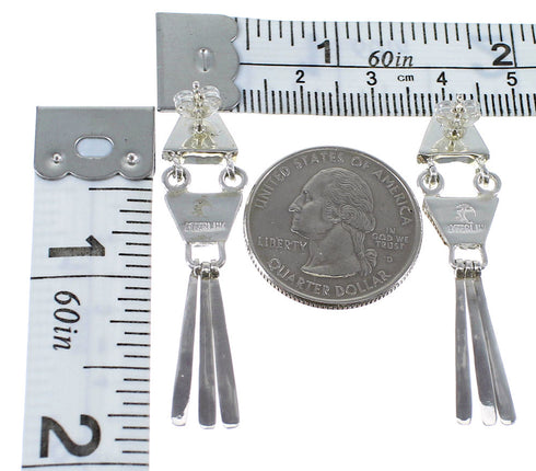 Magenta Turquoise And Sterling Silver Post Dangle Earrings AX50883