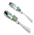 Multicolor Inlay Sterling Silver Post Dangle Earrings AX50889