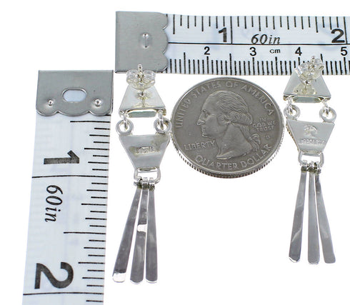 Multicolor Inlay Sterling Silver Post Dangle Earrings AX50889