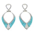 Southwestern Turquoise And Silver Post Dangle Earrings AX50339