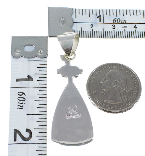 Turquoise Inlay Authentic Sterling Silver Pendant AX50355