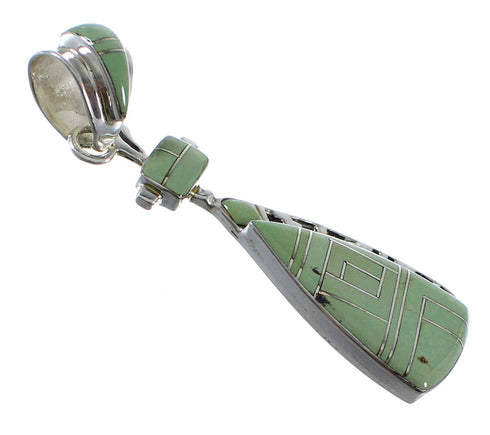 Authentic Sterling Silver Turquoise Inlay Pendant AX50363