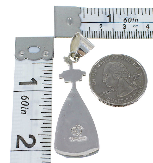 Authentic Sterling Silver Turquoise Inlay Pendant AX50363