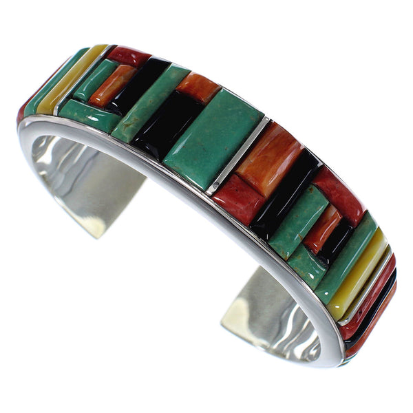 Multicolor Whiterock Silver Southwestern Cuff Bracelet CX50119