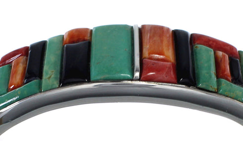 Multicolor Whiterock Silver Southwestern Cuff Bracelet CX50119