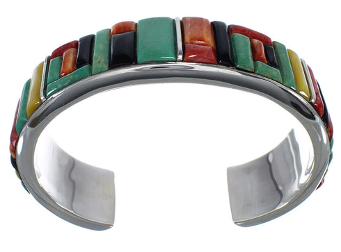 Multicolor Whiterock Silver Southwestern Cuff Bracelet CX50119