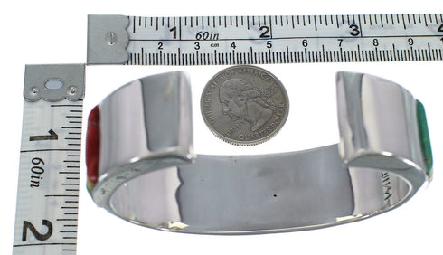 Multicolor Whiterock Silver Southwestern Cuff Bracelet CX50119