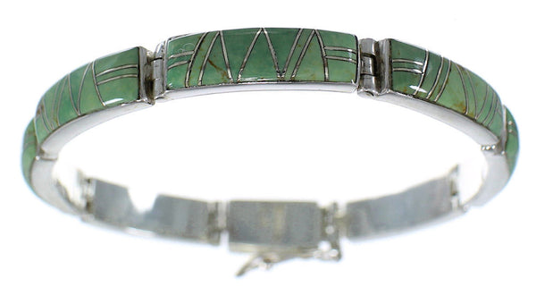 Southwest Turquoise Sterling Silver Link Bracelet CX50183