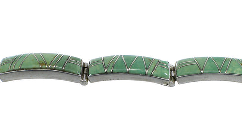 Southwest Turquoise Sterling Silver Link Bracelet CX50183
