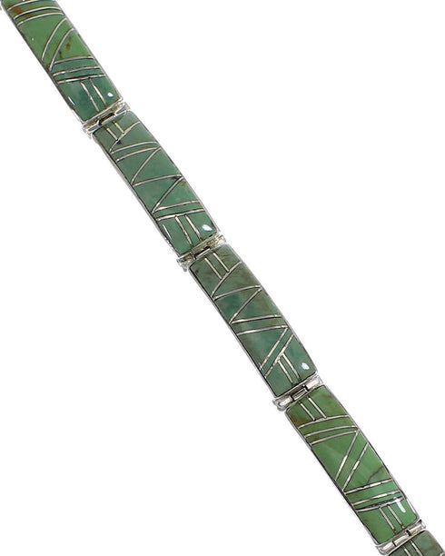 Southwest Sterling Silver Turquoise Link Bracelet CX50184