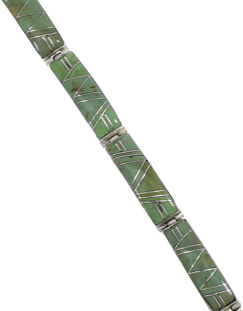 Southwest Genuine Sterling Silver Turquoise Link Bracelet CX50294