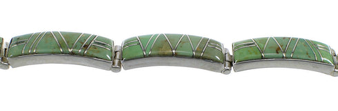 Southwest Genuine Sterling Silver Turquoise Link Bracelet CX50294