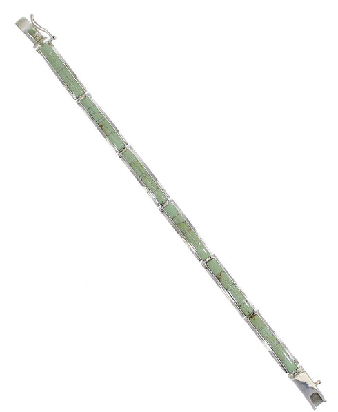Southwest Authentic Sterling Silver Turquoise Link Bracelet CX50313