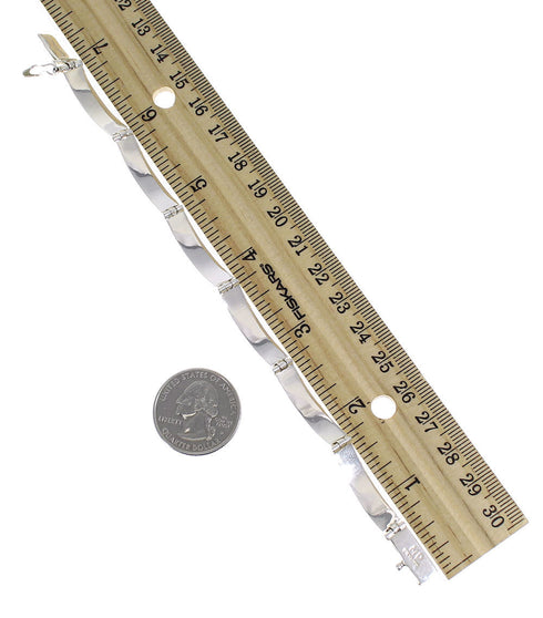 Southwest Authentic Sterling Silver Turquoise Link Bracelet CX50313